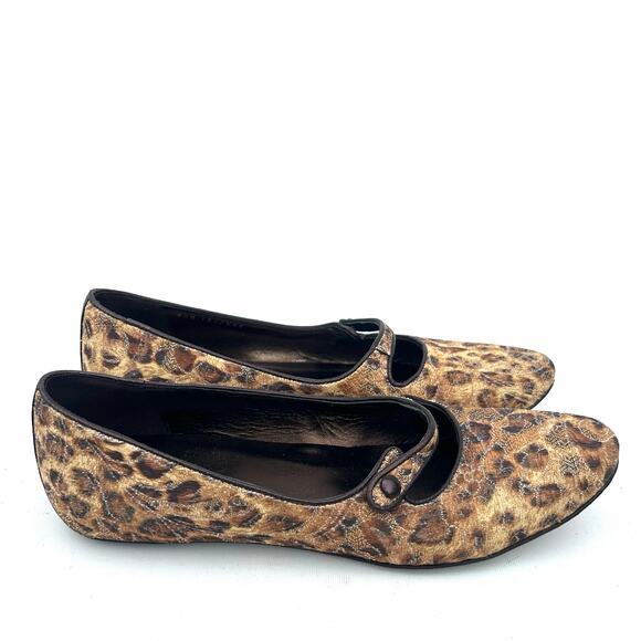 Donald J Pliner Henna Leopard Print Tapestry Mary Jane Ballet Flats Size 9.5 - Picture 1 of 9